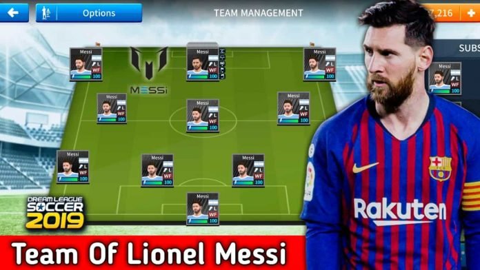 Dream League Soccer 2019 All Players Are Messi Team Download